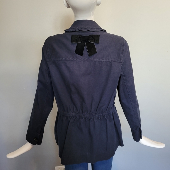Kate Spade Broome Street Ruffle Military Jacket, VGUC, Size XS FITS VERY BIG - Picture 6 of 11